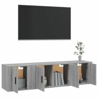 vidaXL 3-tlg. TV-Schrank-Set Grau Sonoma Holzwerkstoff