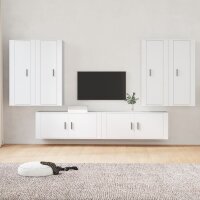 vidaXL 6-tlg. TV-Schrank-Set Wei&szlig; Holzwerkstoff