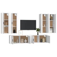 vidaXL 6-tlg. TV-Schrank-Set Wei&szlig; Holzwerkstoff