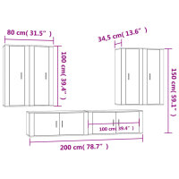 vidaXL 6-tlg. TV-Schrank-Set Wei&szlig; Holzwerkstoff