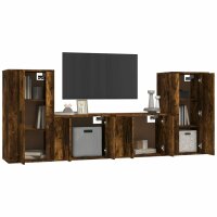 vidaXL 4-tlg. TV-Schrank-Set R&auml;uchereiche Holzwerkstoff