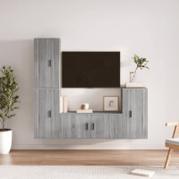 vidaXL 4-tlg. TV-Schrank-Set Grau Sonoma Holzwerkstoff