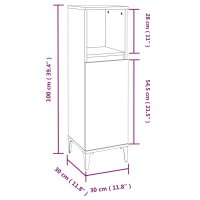 vidaXL Badschrank Betongrau 30x30x100 cm Holzwerkstoff