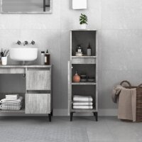 vidaXL Badschrank Betongrau 30x30x100 cm Holzwerkstoff