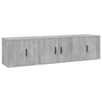 vidaXL 3-tlg. TV-Schrank-Set Betongrau Holzwerkstoff