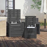 vidaXL 3-tlg. Gartenbox-Set Grau Massivholz Kiefer