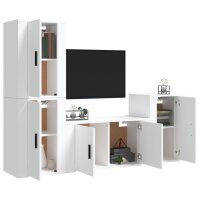 vidaXL 4-tlg. TV-Schrank-Set Wei&szlig; Holzwerkstoff