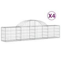 vidaXL Gabionen mit Hochbogen 4 Stk. 200x30x40/60 cm...