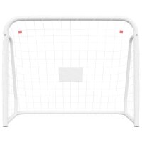 vidaXL Fu&szlig;balltor mit Netz Wei&szlig; 125x96x60 cm Stahl &amp; Polyester