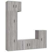 vidaXL 5-tlg. TV-Schrank-Set Grau Sonoma Holzwerkstoff