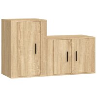 vidaXL 2-tlg. TV-Schrank-Set Sonoma-Eiche Holzwerkstoff