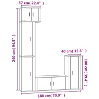 vidaXL 5-tlg. TV-Schrank-Set Wei&szlig; Holzwerkstoff