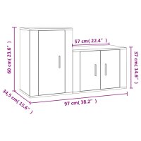 vidaXL 2-tlg. TV-Schrank-Set Schwarz Holzwerkstoff