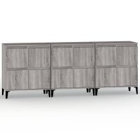 vidaXL Sideboards 3 Stk. Grau Sonoma 60x35x70 cm...