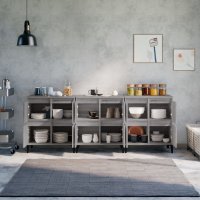 vidaXL Sideboards 3 Stk. Grau Sonoma 60x35x70 cm Holzwerkstoff