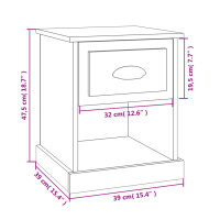 vidaXL Nachttische 2 Stk. Sonoma-Eiche 39x39x47,5 cm Holzwerkstoff