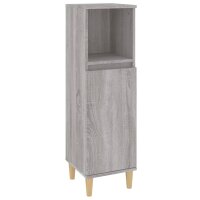 vidaXL Badschrank Grau Sonoma 30x30x100 cm Holzwerkstoff