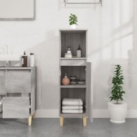 vidaXL Badschrank Grau Sonoma 30x30x100 cm Holzwerkstoff