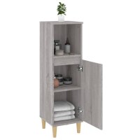 vidaXL Badschrank Grau Sonoma 30x30x100 cm Holzwerkstoff