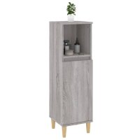 vidaXL Badschrank Grau Sonoma 30x30x100 cm Holzwerkstoff