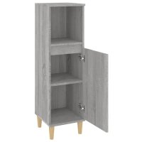 vidaXL Badschrank Grau Sonoma 30x30x100 cm Holzwerkstoff