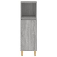 vidaXL Badschrank Grau Sonoma 30x30x100 cm Holzwerkstoff