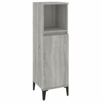 vidaXL Badschrank Grau Sonoma 30x30x100 cm Holzwerkstoff