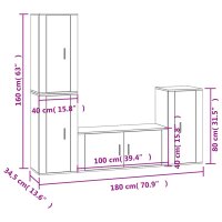 vidaXL 4-tlg. TV-Schrank-Set Wei&szlig; Holzwerkstoff