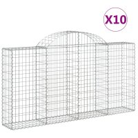 vidaXL Gabionen mit Hochbogen 10Stk. 200x30x100/120cm...