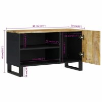 vidaXL TV-Schrank 80x33x46 cm Massivholz Mango &amp; Holzwerkstoff