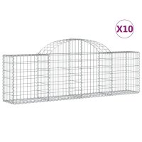 vidaXL Gabionen mit Hochbogen 10 Stk. 200x30x60/80 cm...