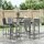 vidaXL 7-tlg. Gartenbar-Set mit Kissen Grau Poly Rattan