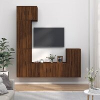 vidaXL 5-tlg. TV-Schrank-Set Braun Eichen-Optik Holzwerkstoff