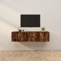 vidaXL TV-Wandschr&auml;nke 2 Stk. R&auml;uchereiche 80x34,5x40 cm