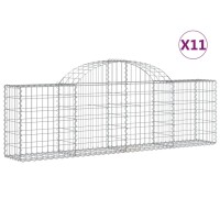 vidaXL Gabionen mit Hochbogen 11 Stk. 200x30x60/80 cm...