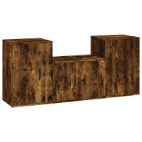 vidaXL 3-tlg. TV-Schrank-Set Räuchereiche Holzwerkstoff