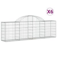 vidaXL Gabionen mit Hochbogen 6 Stk. 200x30x60/80 cm...