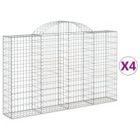 vidaXL Gabionen mit Hochbogen 4 Stk. 200x30x120/140cm...