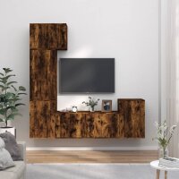 vidaXL 5-tlg. TV-Schrank-Set R&auml;uchereiche Holzwerkstoff