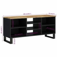 vidaXL TV-Schrank 100x33x46 cm Massivholz Mango &amp; Holzwerkstoff