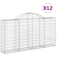 vidaXL Gabionen mit Hochbogen 12Stk. 200x30x100/120cm...