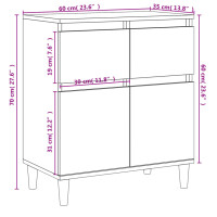 vidaXL Sideboard Wei&szlig; 60x35x70 cm Holzwerkstoff