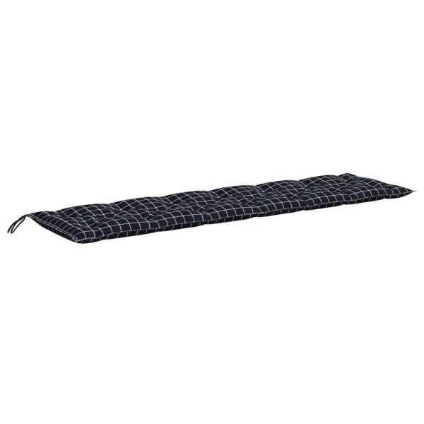 vidaXL Gartenbank-Auflage Schwarz Karomuster 150x50x7 cm Oxford-Gewebe