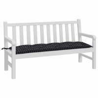 vidaXL Gartenbank-Auflage Schwarz Karomuster 150x50x7 cm Oxford-Gewebe