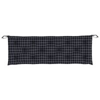 vidaXL Gartenbank-Auflage Schwarz Karomuster 150x50x7 cm Oxford-Gewebe