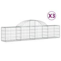 vidaXL Gabionen mit Hochbogen 3 Stk. 200x30x40/60 cm...