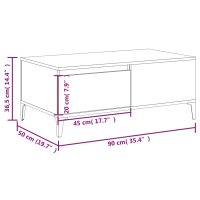 vidaXL Couchtisch Braun Eichen-Optik 90x50x36,5 cm Holzwerkstoff