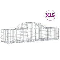 vidaXL Gabionen mit Hochbogen 15 Stk. 200x50x40/60 cm...