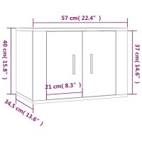 vidaXL TV-Wandschr&auml;nke 3 Stk. R&auml;uchereiche 57x34,5x40 cm