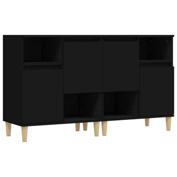 vidaXL Sideboards 2 Stk. Schwarz 60x35x70 cm Holzwerkstoff